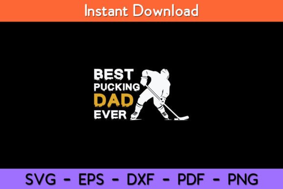 Best Pucking Dad Ever Retro Ice Hockey