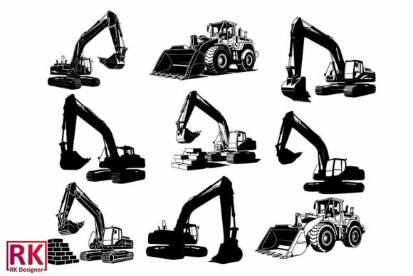 Excavator Silhouette SVG Bundle Review
