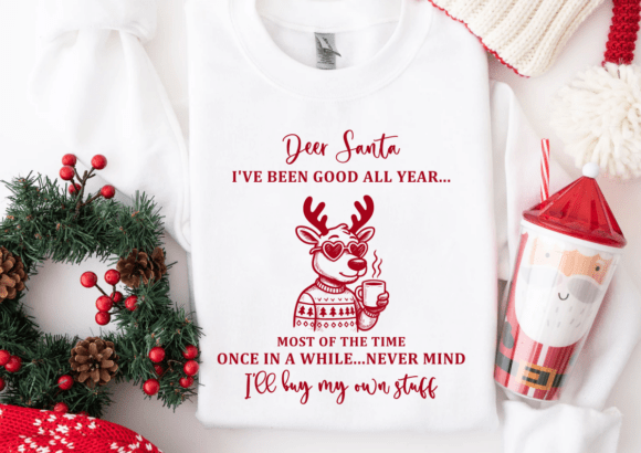 Funny Deer Santa Reindeer Xmas SVG, PNG