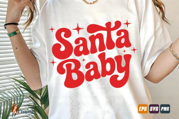 Groovy Christmas Santa Baby PNG SVG Review