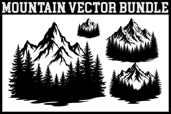 Mountain Forest Landscape Silhouette Vec