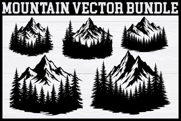 Mountain Forest Landscape Silhouette Vector Review