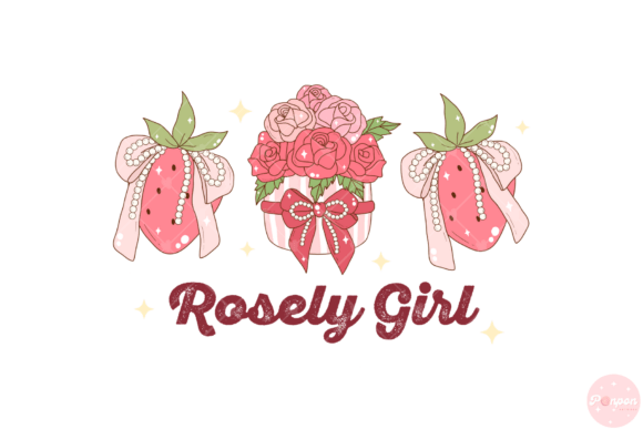 Retro Rosely Girl Valentine s Day PNG