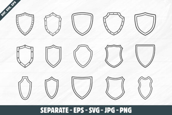 Shields Outline Set, Badge Outline Svg Review