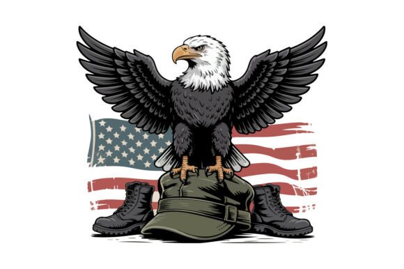 USA Veteran Cap Eagle SVG Vector Design